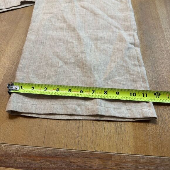 Faithful The Brand Linen Pants Pleated Stretch Waist High Rise Size 8 Natural - Picture 6 of 16